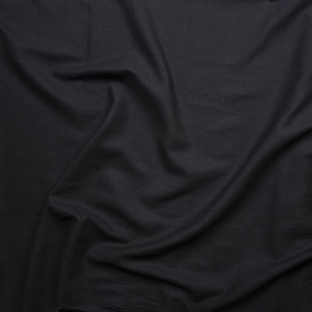 Black Rayon/Linen Linen-Look Fabric By The Yard - Wide shot