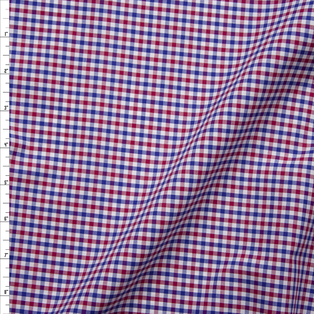 Red, White, and Blue Plaid Fine Cotton Shirting from ‘Brooks Brothers’ Fabric By The Yard