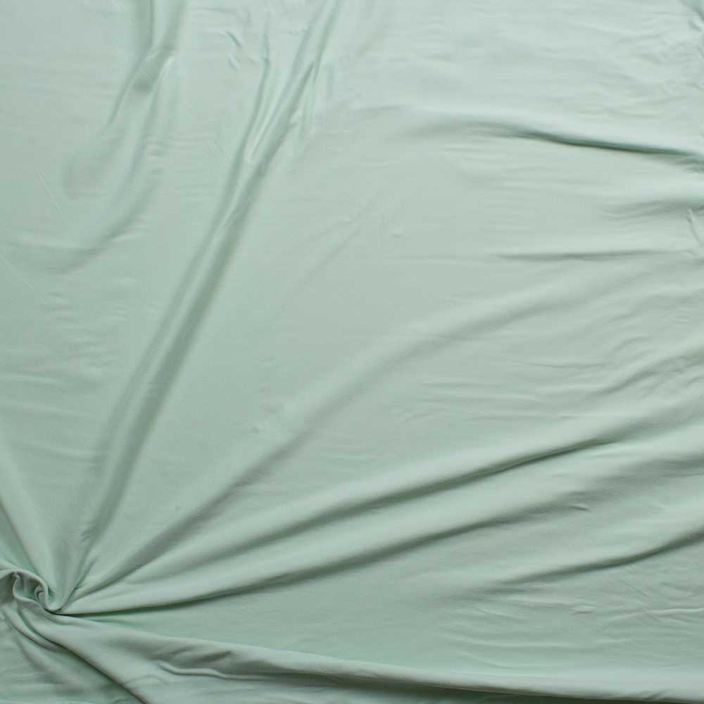 Baby Mint Green Double Brushed Poly/Spandex Knit Fabric By The Yard - Wide shot