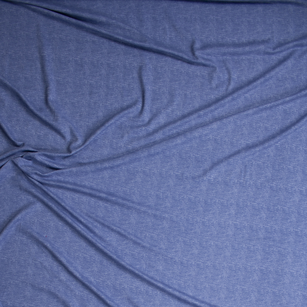Light Blue Grunge Heather Double Brushed Poly/Spandex Knit Fabric By The Yard - Wide shot