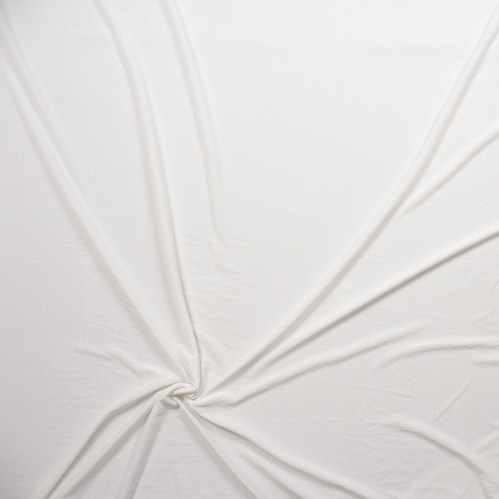 White Sand Washed Poly/Modal Jersey Knit Fabric By The Yard - Wide shot