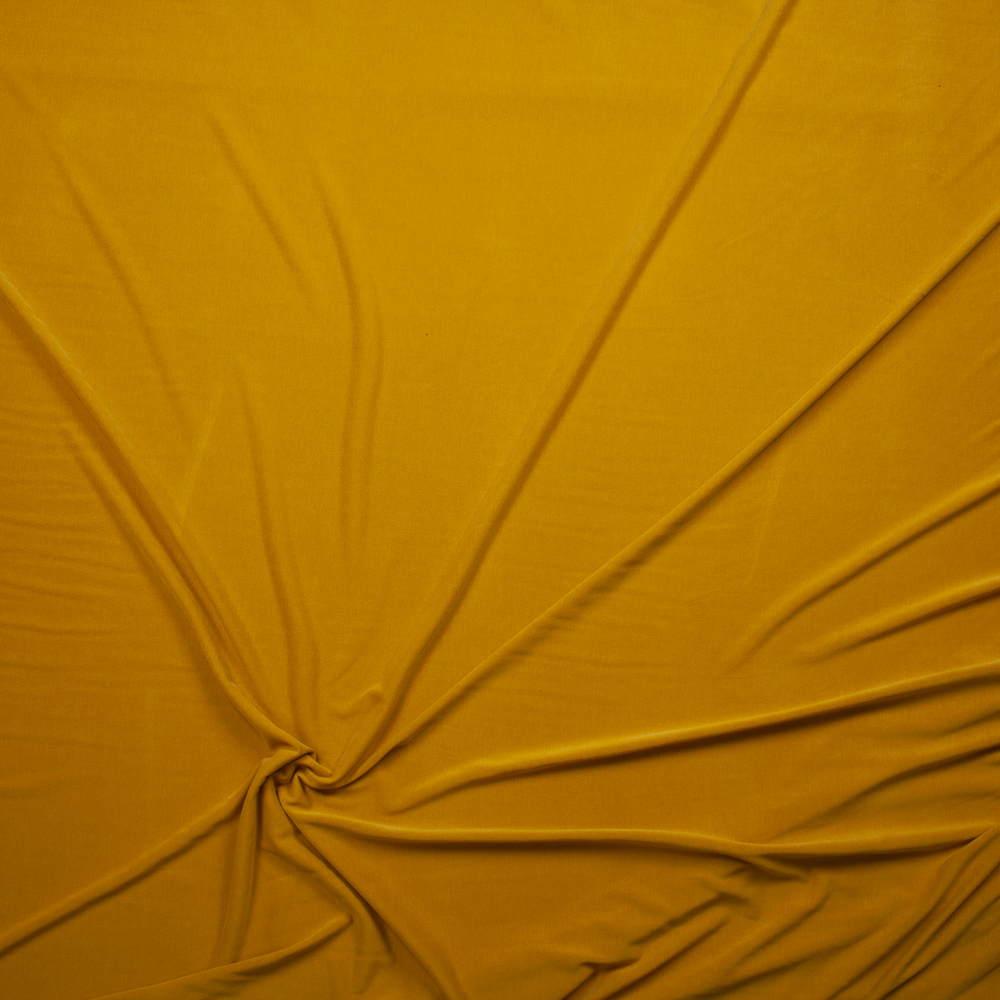 Mustard Sand Washed Poly/Modal Jersey Knit Fabric By The Yard - Wide shot