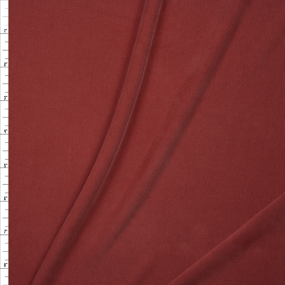 Muted Red Sand Washed Poly/Modal Jersey Knit Fabric By The Yard