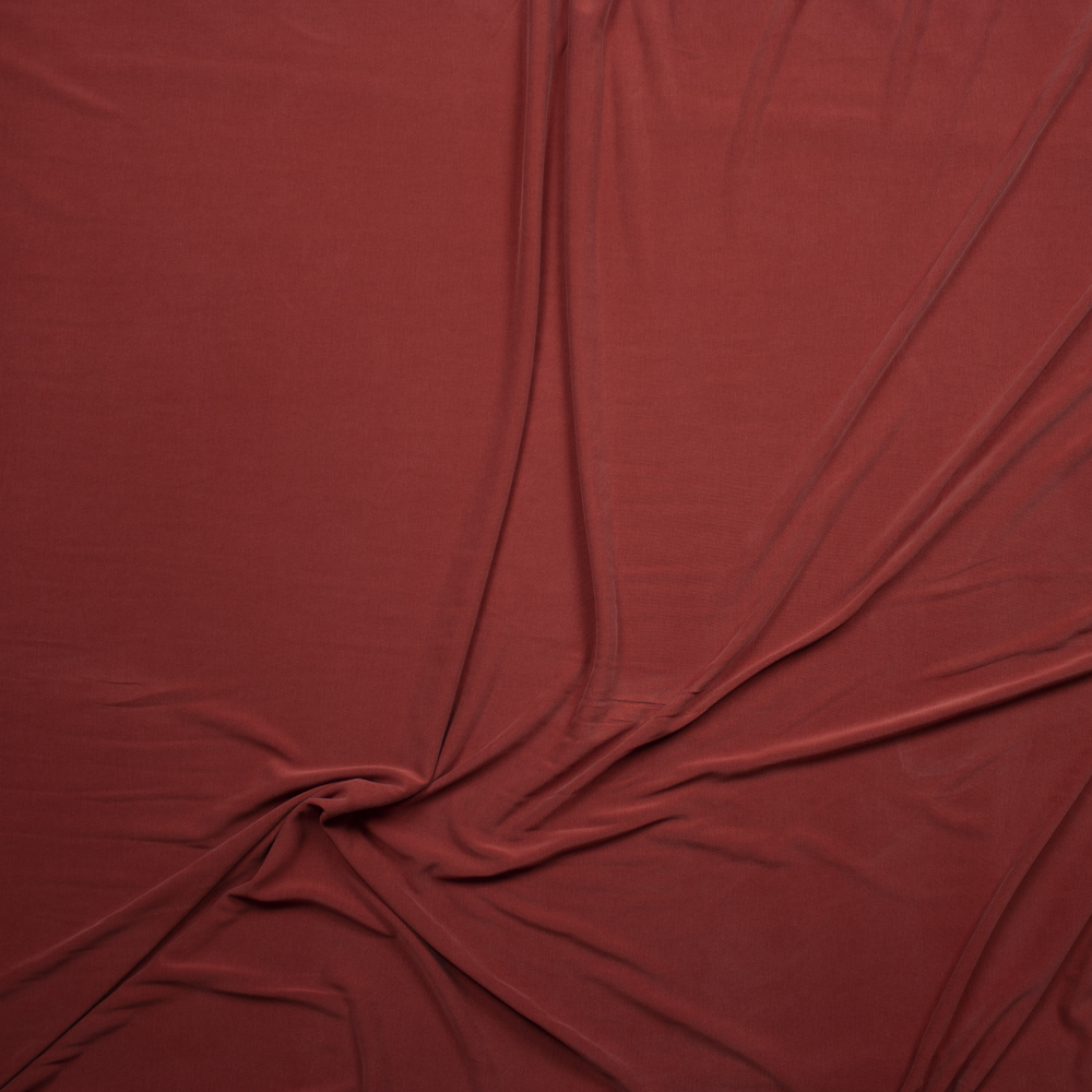 Muted Red Sand Washed Poly/Modal Jersey Knit Fabric By The Yard - Wide shot