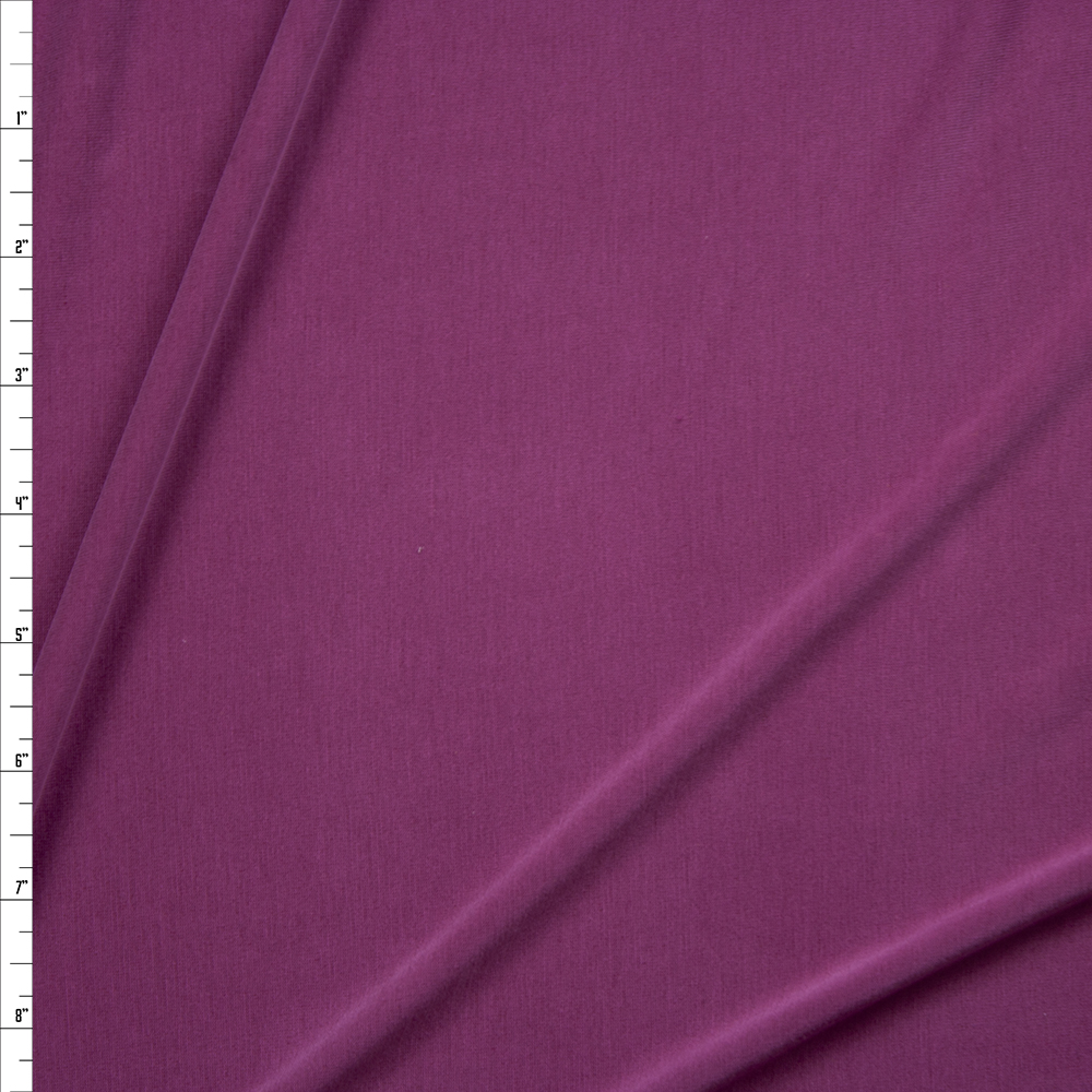 Magenta Sand Washed Poly/Modal Jersey Knit Fabric By The Yard