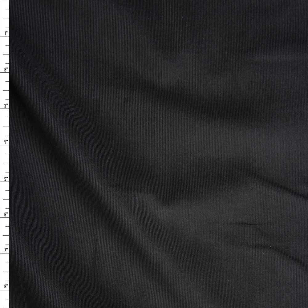 Black Lightweight Corduroy Fabric By The Yard