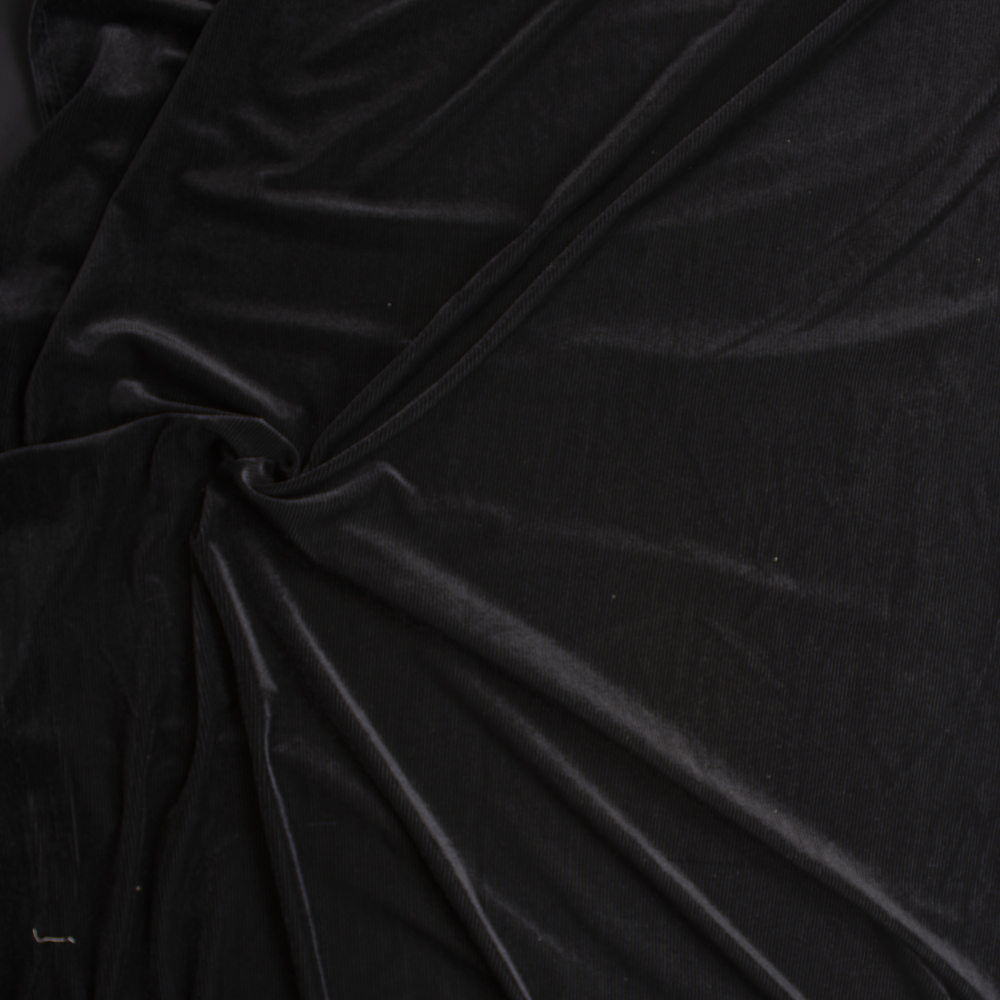 Black 4-way Stretch Corduroy Fabric By The Yard - Wide shot