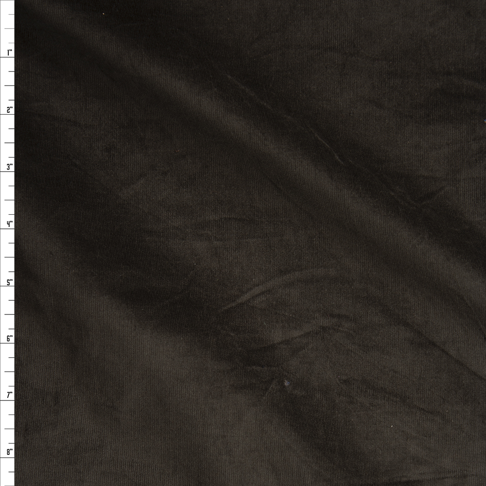 Dark Brown Midweight Stretch Corduroy Fabric By The Yard