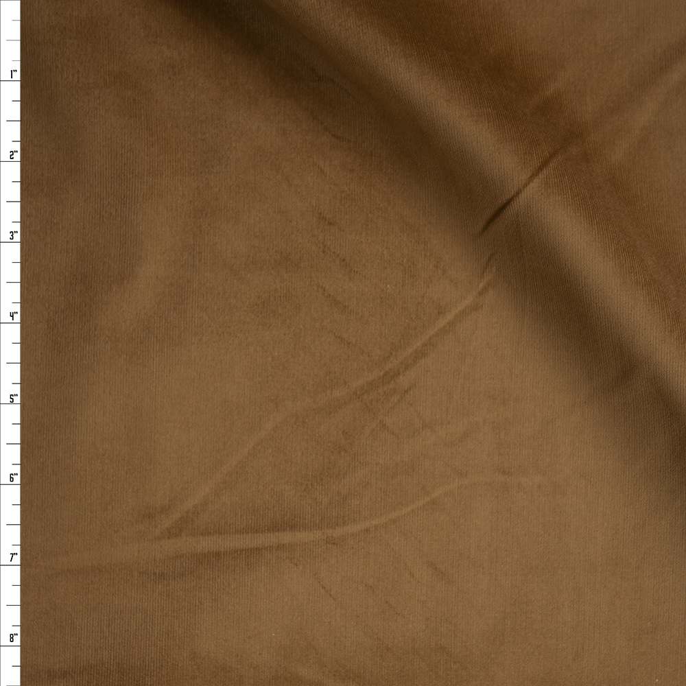 Camel Midweight Stretch Corduroy Fabric By The Yard
