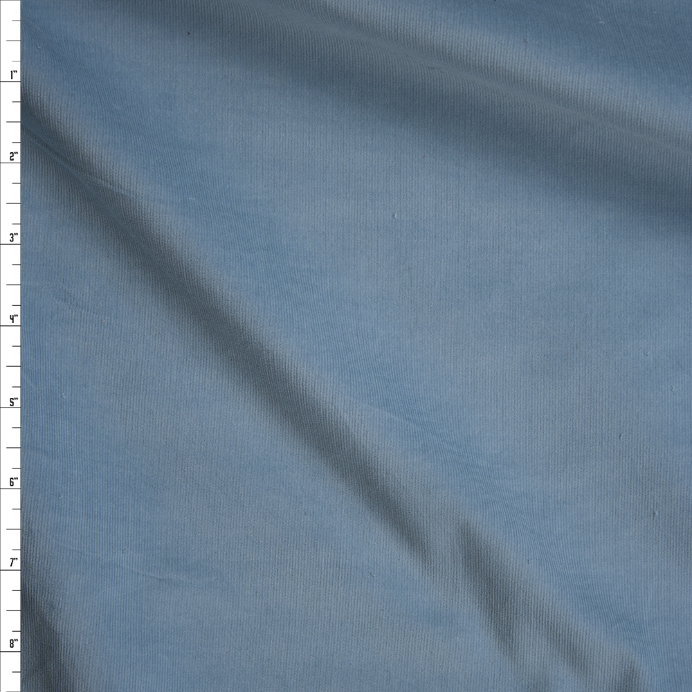 Light Blue Midweight Stretch Corduroy Fabric By The Yard