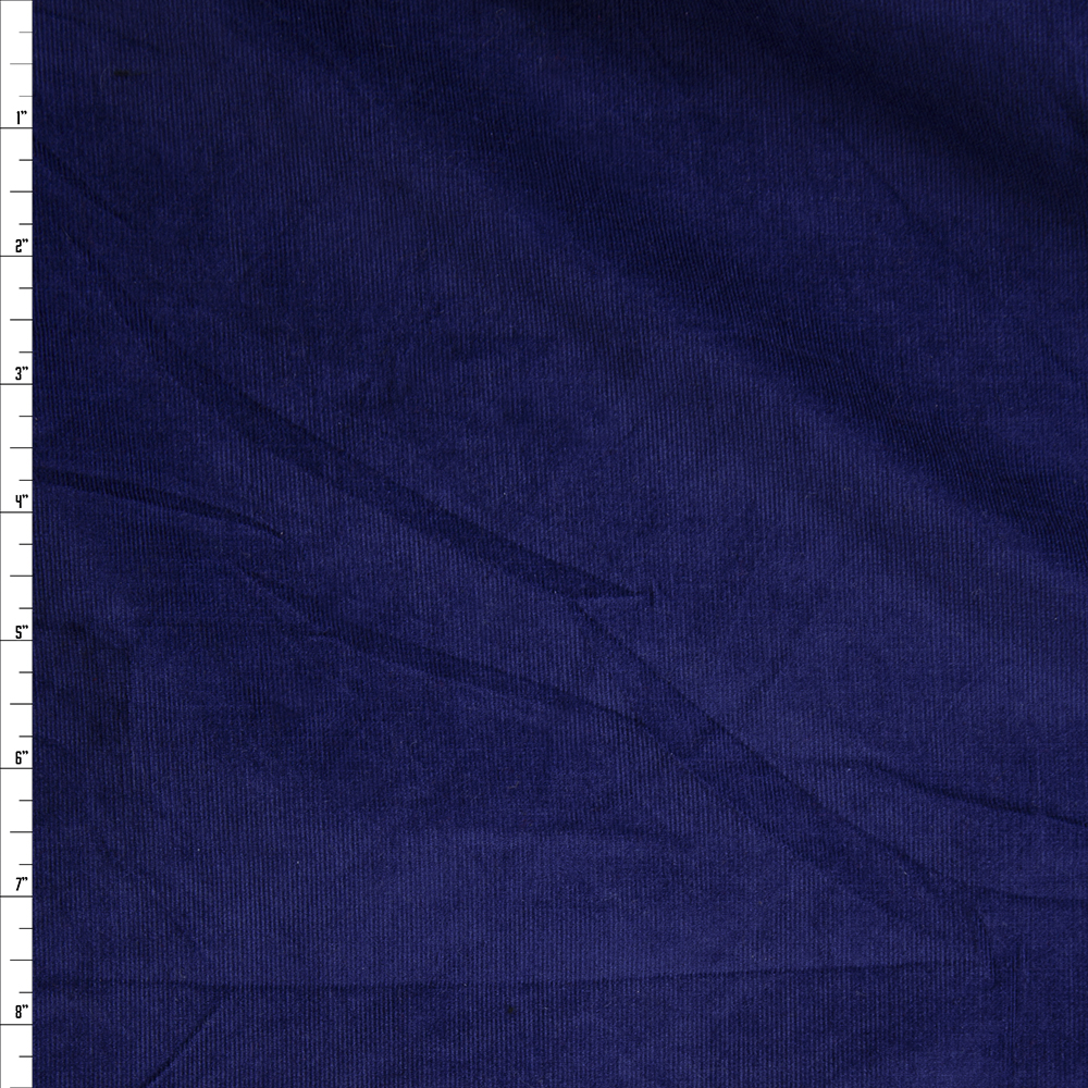 Dark Royal Blue Lightweight Stretch Corduroy Fabric By The Yard
