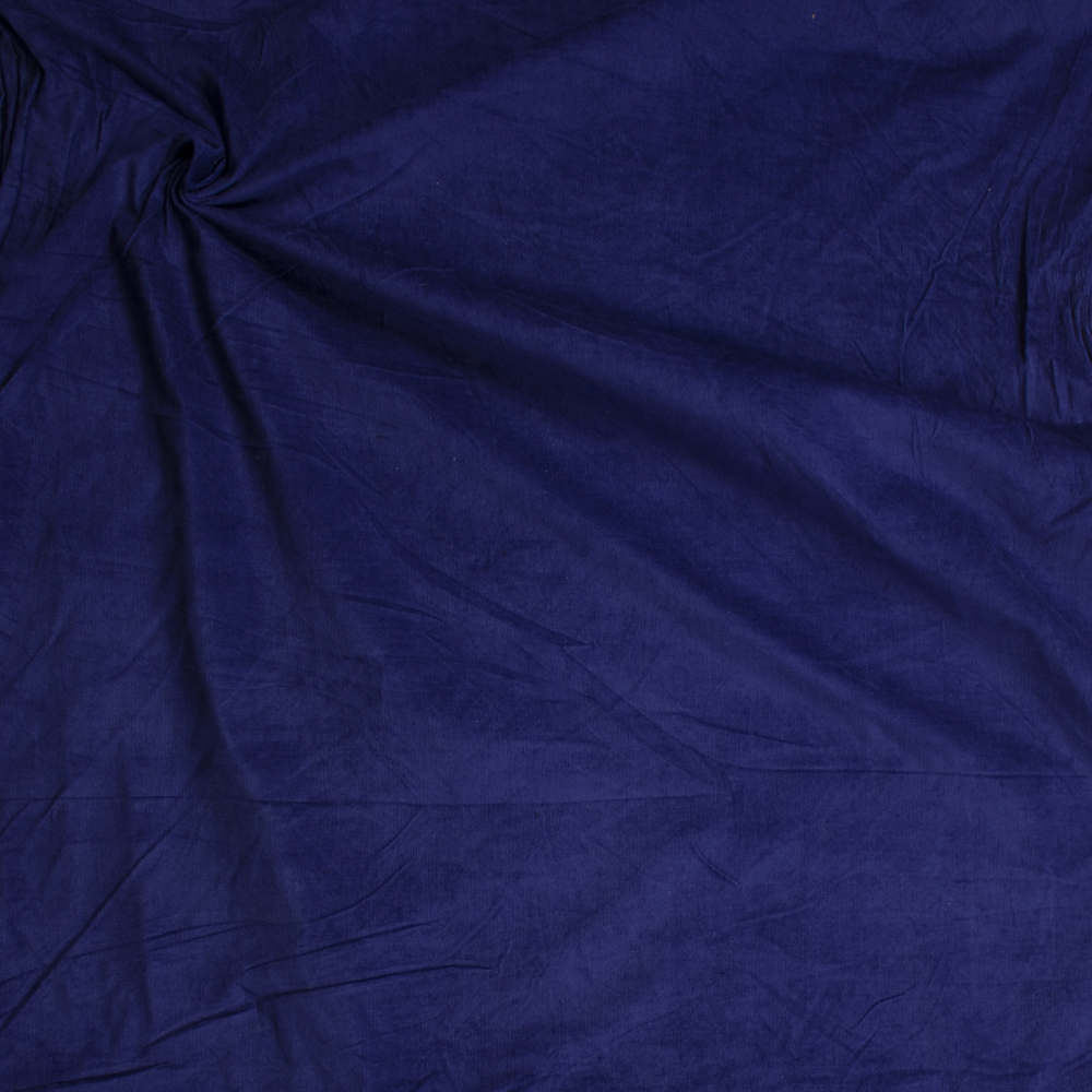Dark Royal Blue Lightweight Stretch Corduroy Fabric By The Yard - Wide shot