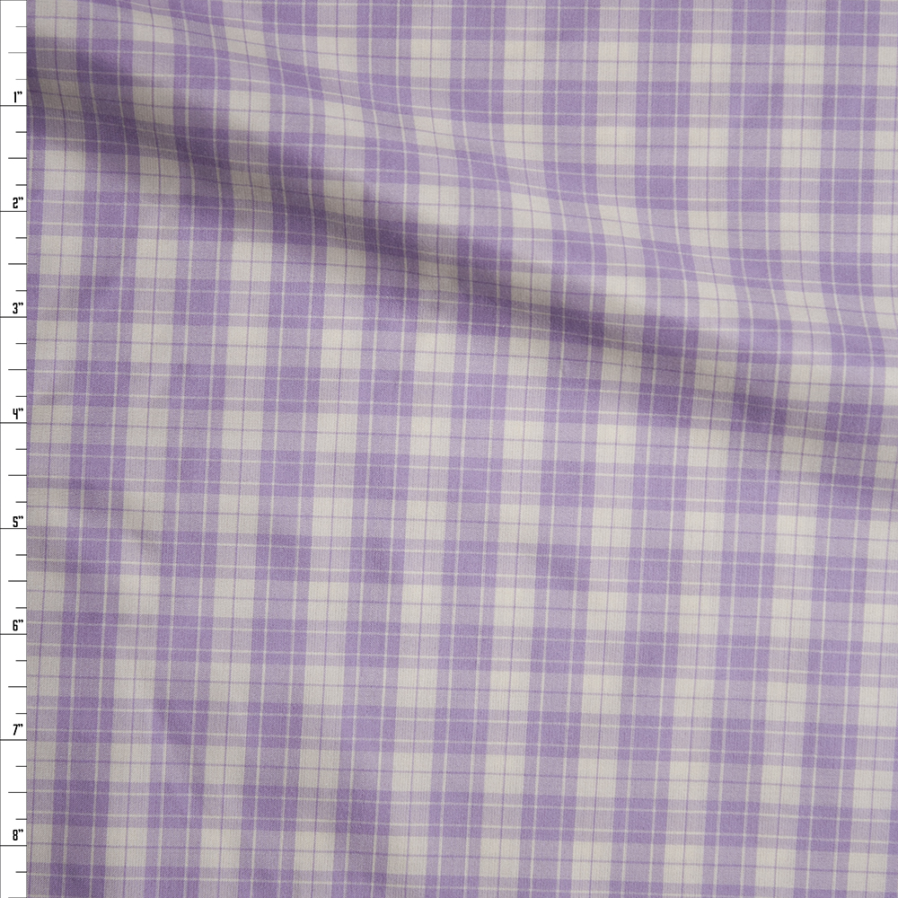 Lavender and White Plaid Silk/Cotton Shirting from ‘Calvin Klein’ Fabric By The Yard