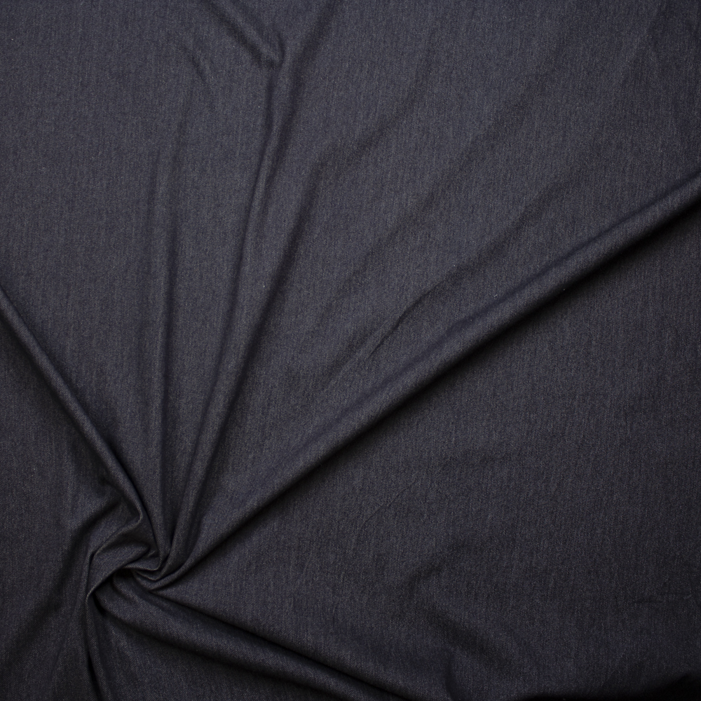 Dark Blue Heavy Denim Look Knit Fabric By The Yard - Wide shot