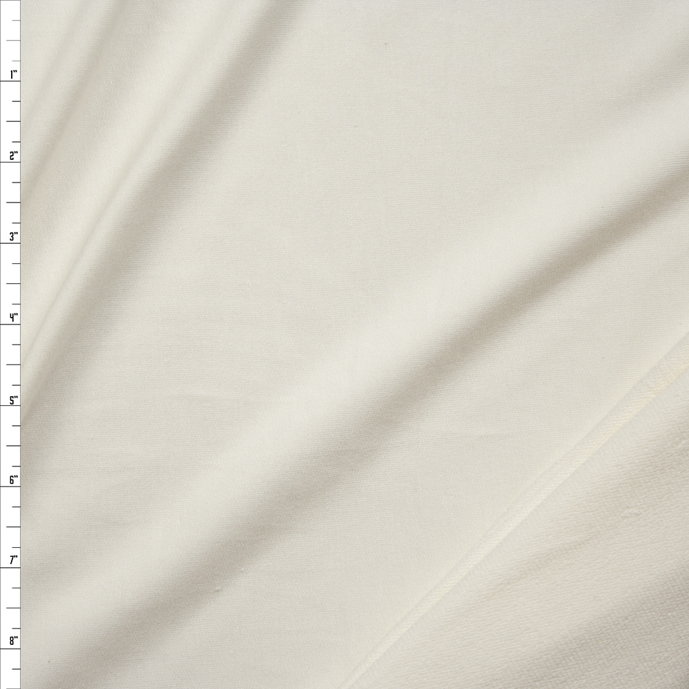 Offwhite Midweight Stretch Bamboo French Terry Fabric By The Yard