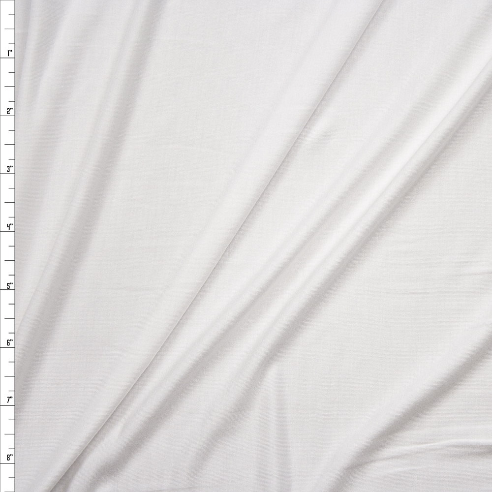 White Stretch Cotton Viscose Jersey Knit Fabric By The Yard