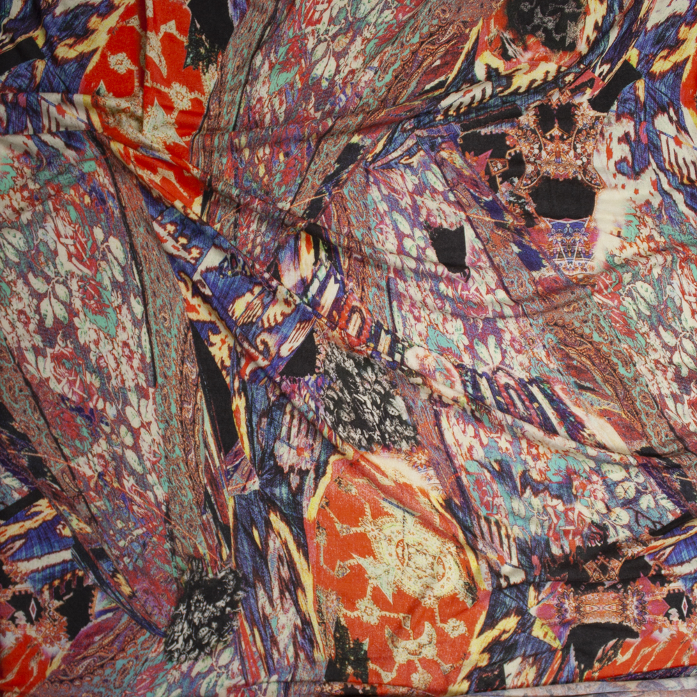 Mixed Pattern Abstract Stretch Rayon Hacci Knit Fabric By The Yard - Wide shot