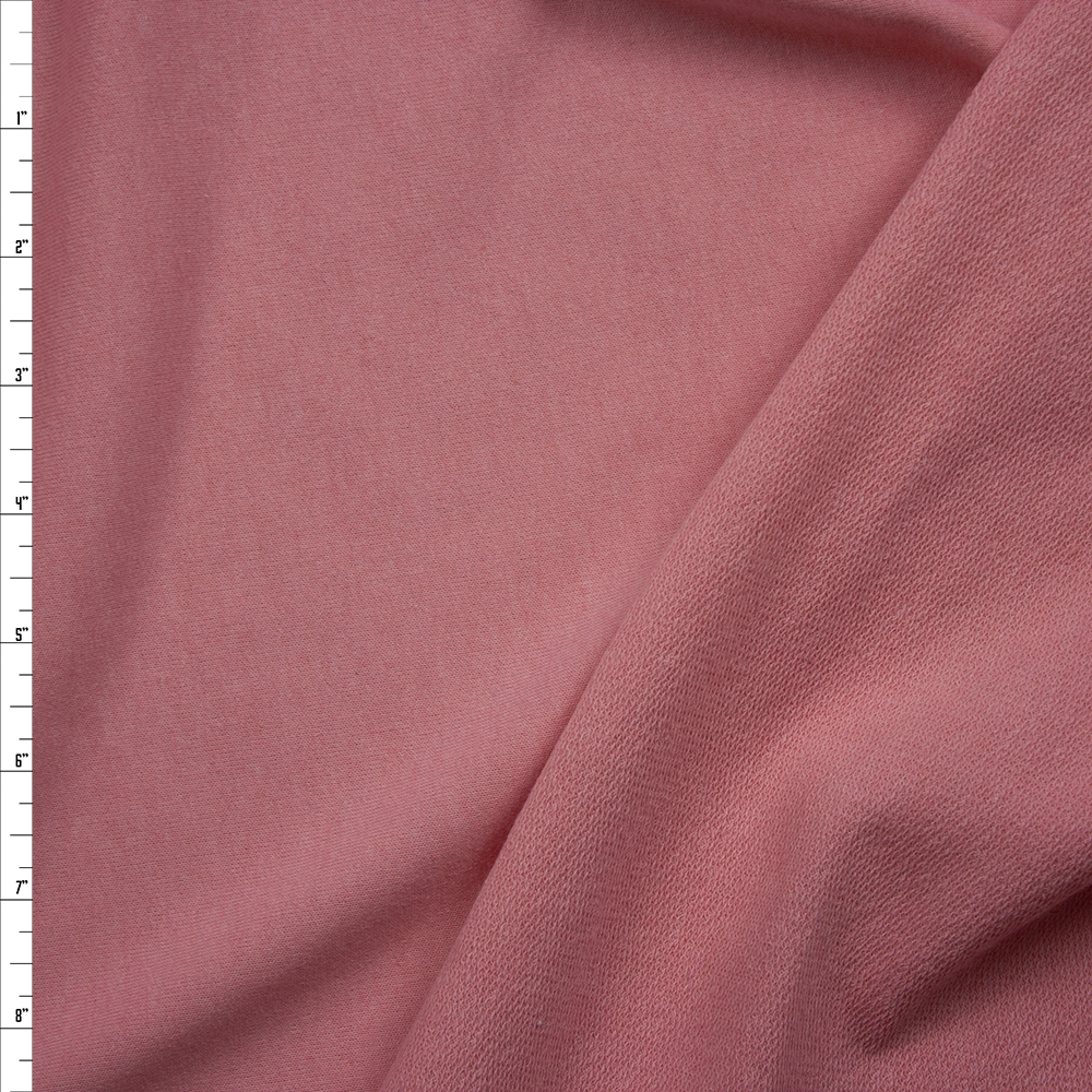 Pink Poly/Cotton French Terry Fabric By The Yard