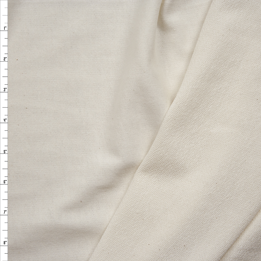 Natural Lightweight Cotton/Poly French Terry Fabric By The Yard