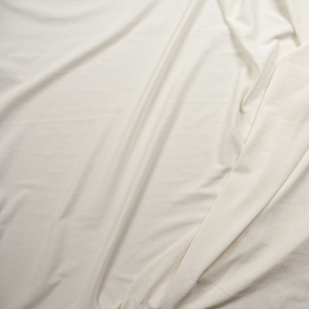 Natural Lightweight Cotton/Poly French Terry Fabric By The Yard - Wide shot