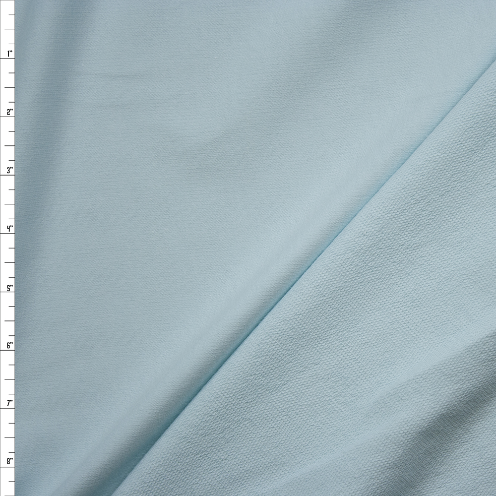 Light Robins Egg Blue Midweight Cotton French Terry Fabric By The Yard