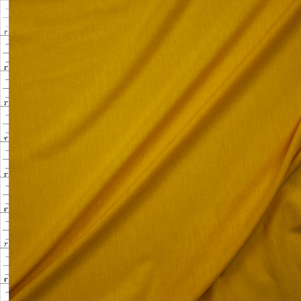 Bright Goldenrod Lightweight Poly/Rayon Jersey Fabric By The Yard