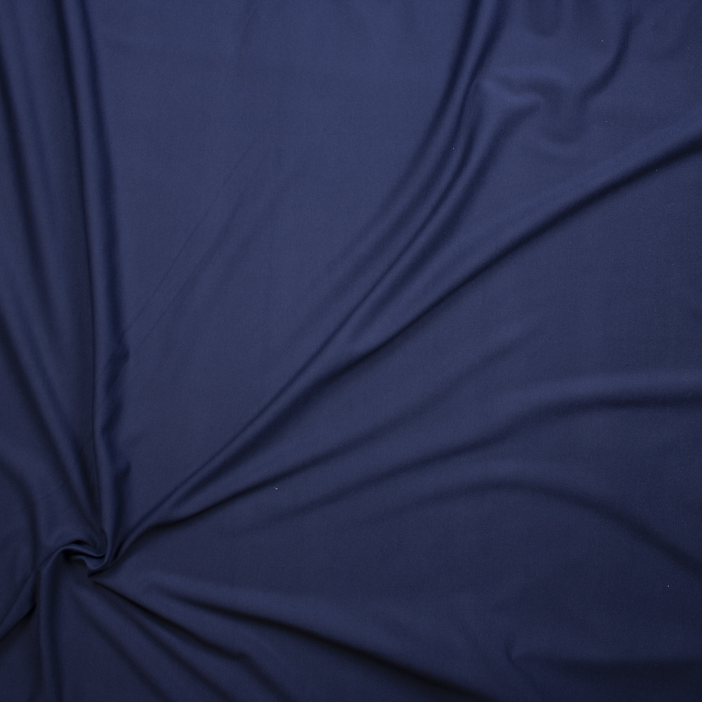 Navy Blue Midweight Stretch Ponte De Roma Fabric By The Yard - Wide shot
