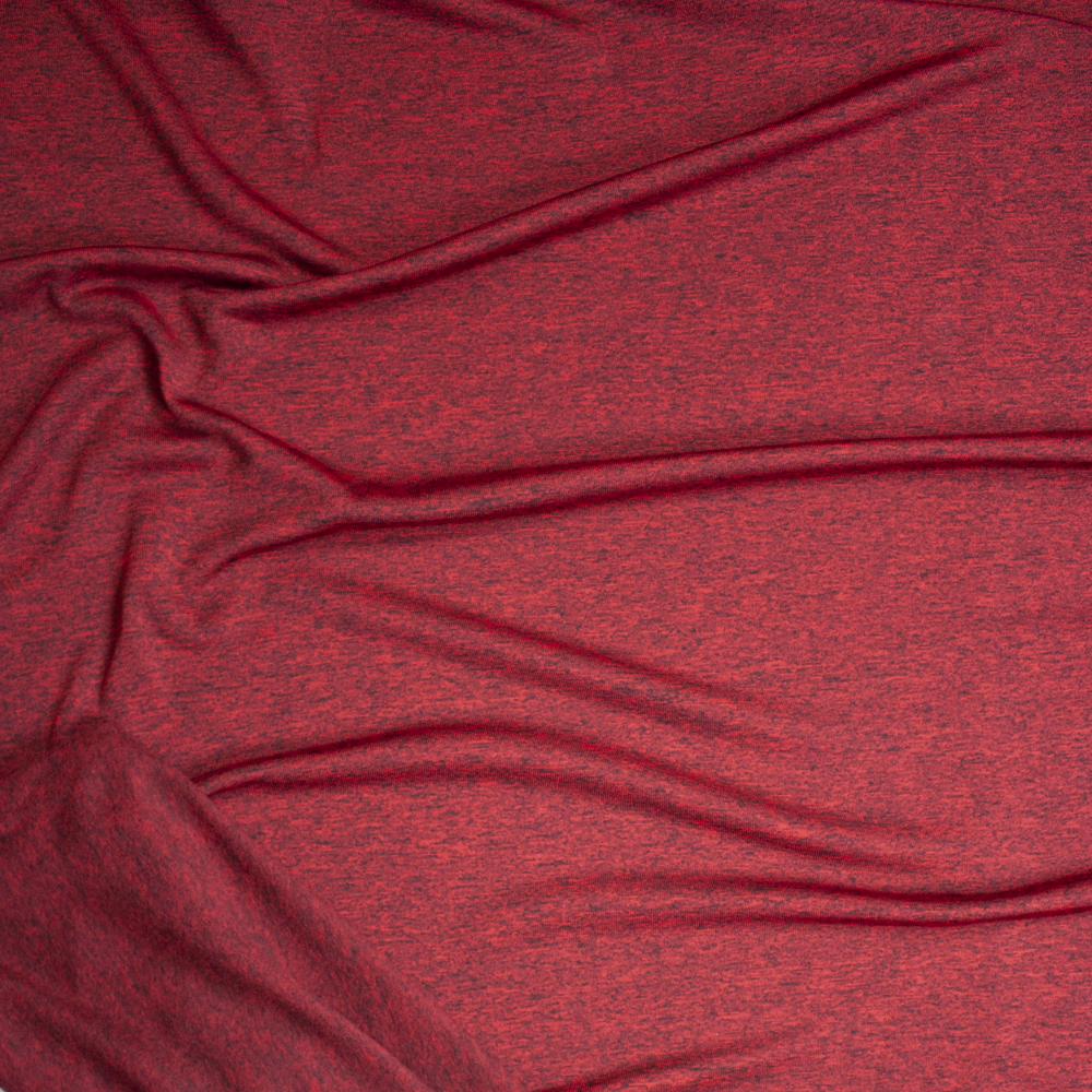Deep Red Heather Soft Brushed Stretch Sweater Knit Fabric By The Yard - Wide shot
