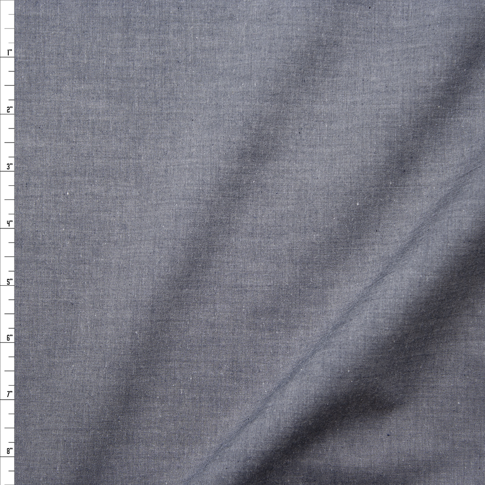 Slate Lightweight Cotton Chambray Fabric By The Yard