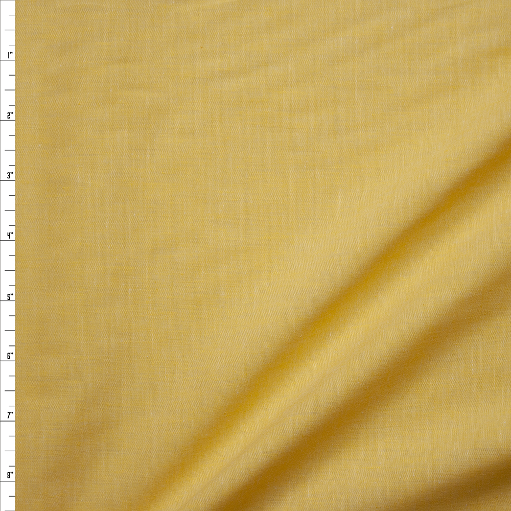 Yellow Lightweight Cotton Chambray Fabric By The Yard
