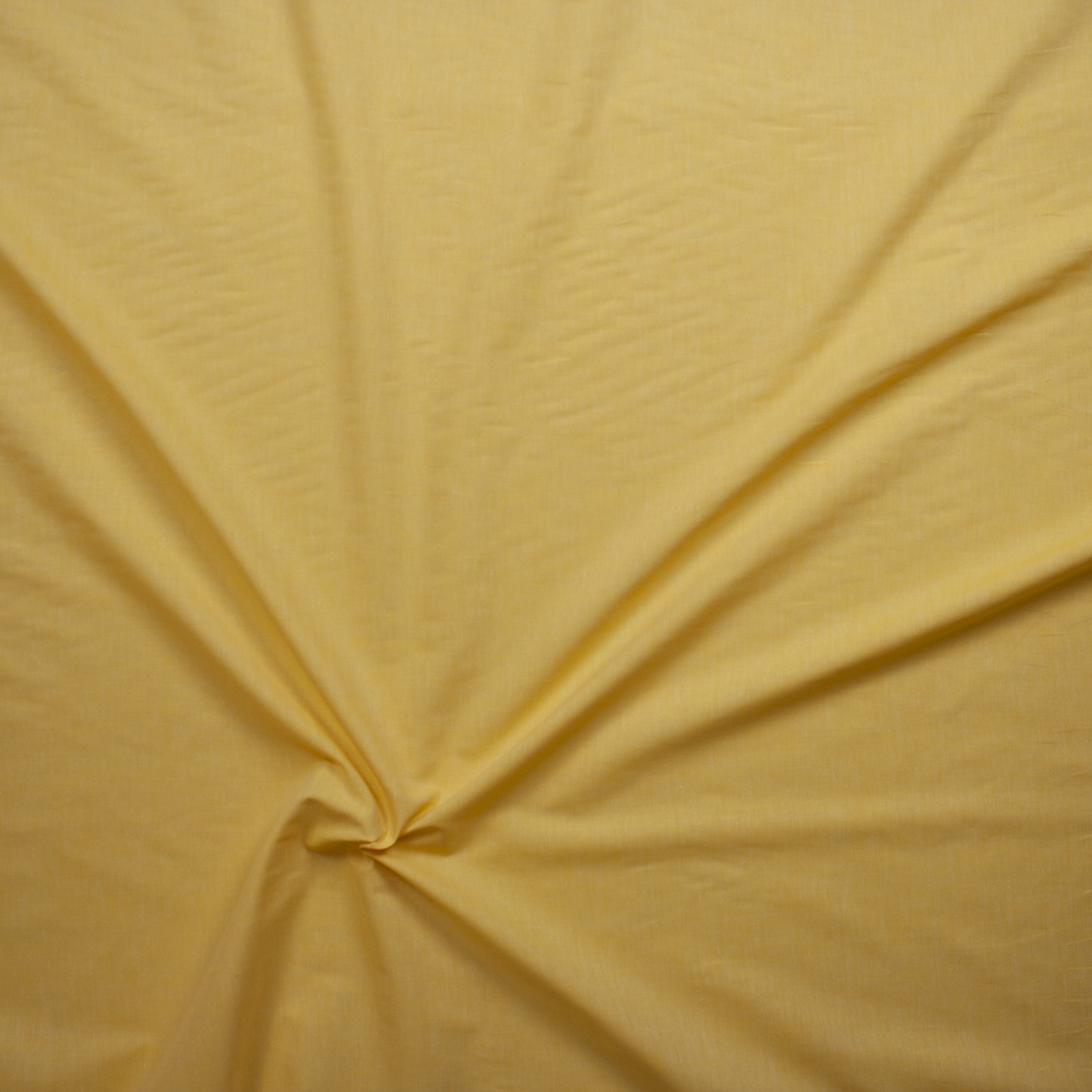 Yellow Lightweight Cotton Chambray Fabric By The Yard - Wide shot