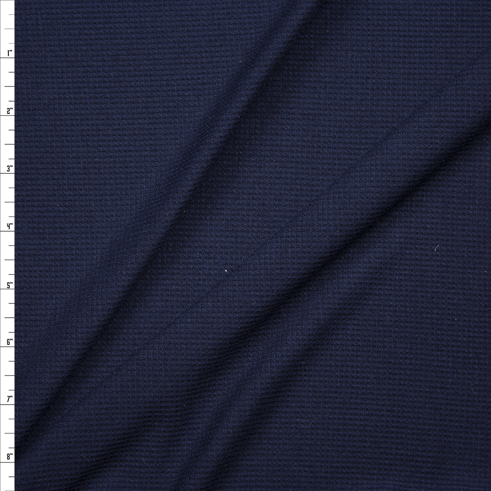 Navy Blue Rayon Micro Waffle Knit Fabric By The Yard