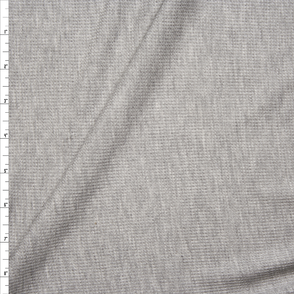 Heather Grey Rayon Micro Waffle Knit Fabric By The Yard