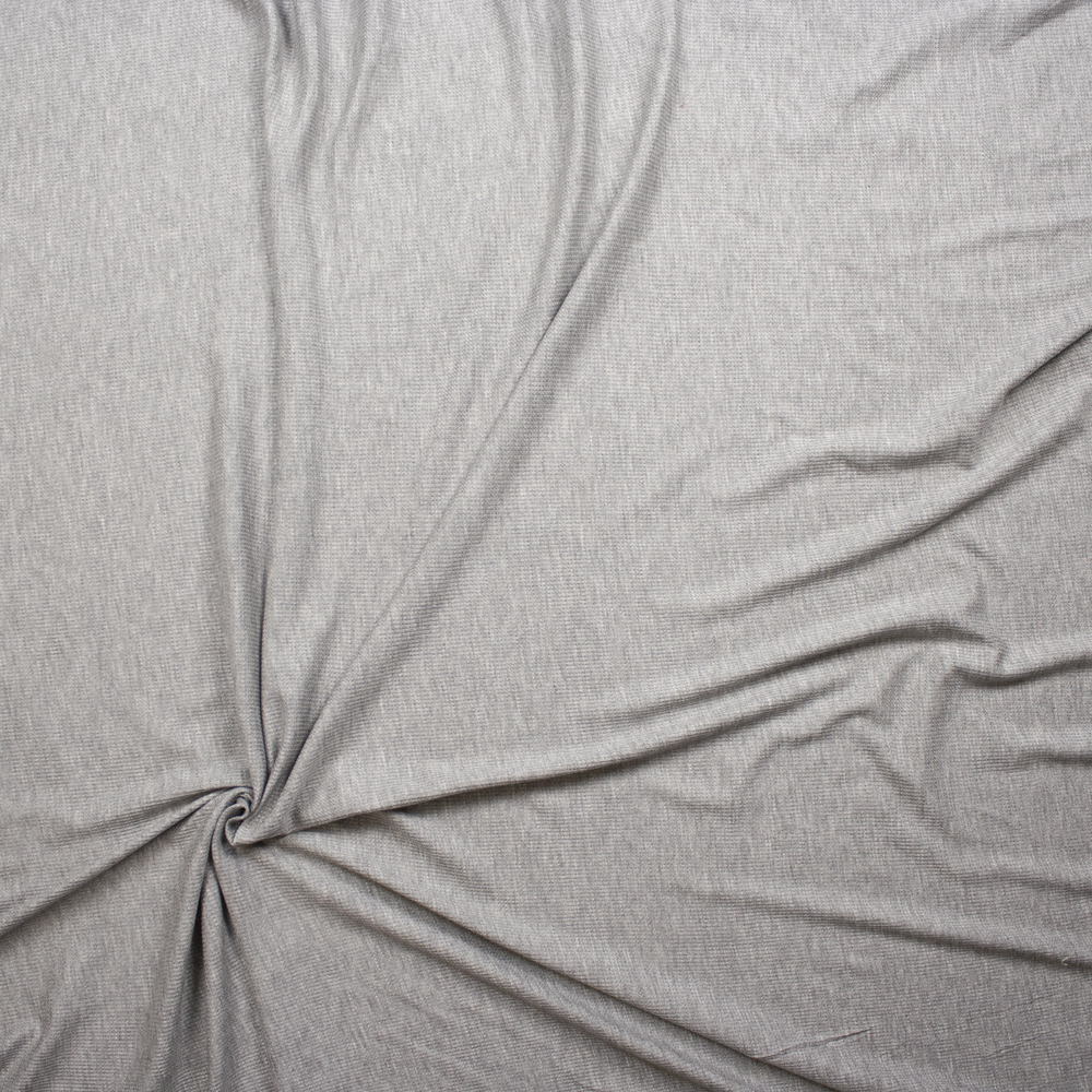 Heather Grey Rayon Micro Waffle Knit Fabric By The Yard - Wide shot