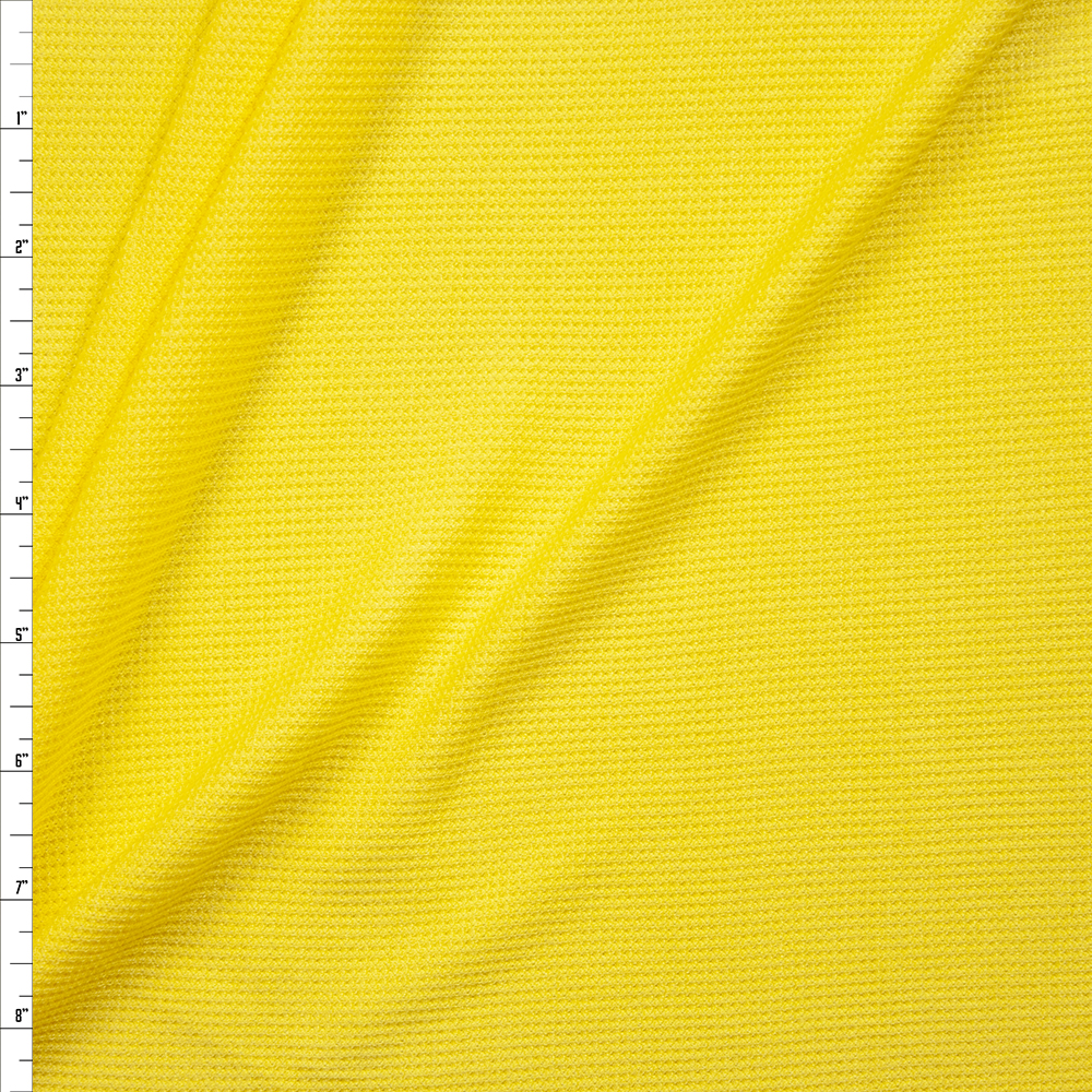 Canary Yellow Rayon Micro Waffle Knit Fabric By The Yard