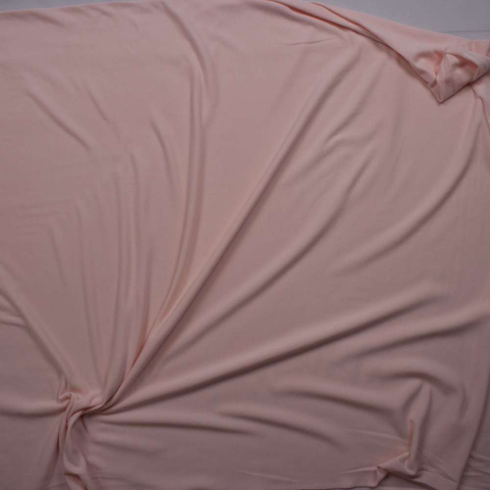 Blush Pink Poly/Rayon French Terry Fabric By The Yard - Wide shot