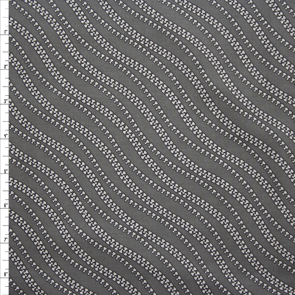 “Make Closures Pewter” Cotton Lawn Print from Art Gallery Fabrics Fabric By The Yard