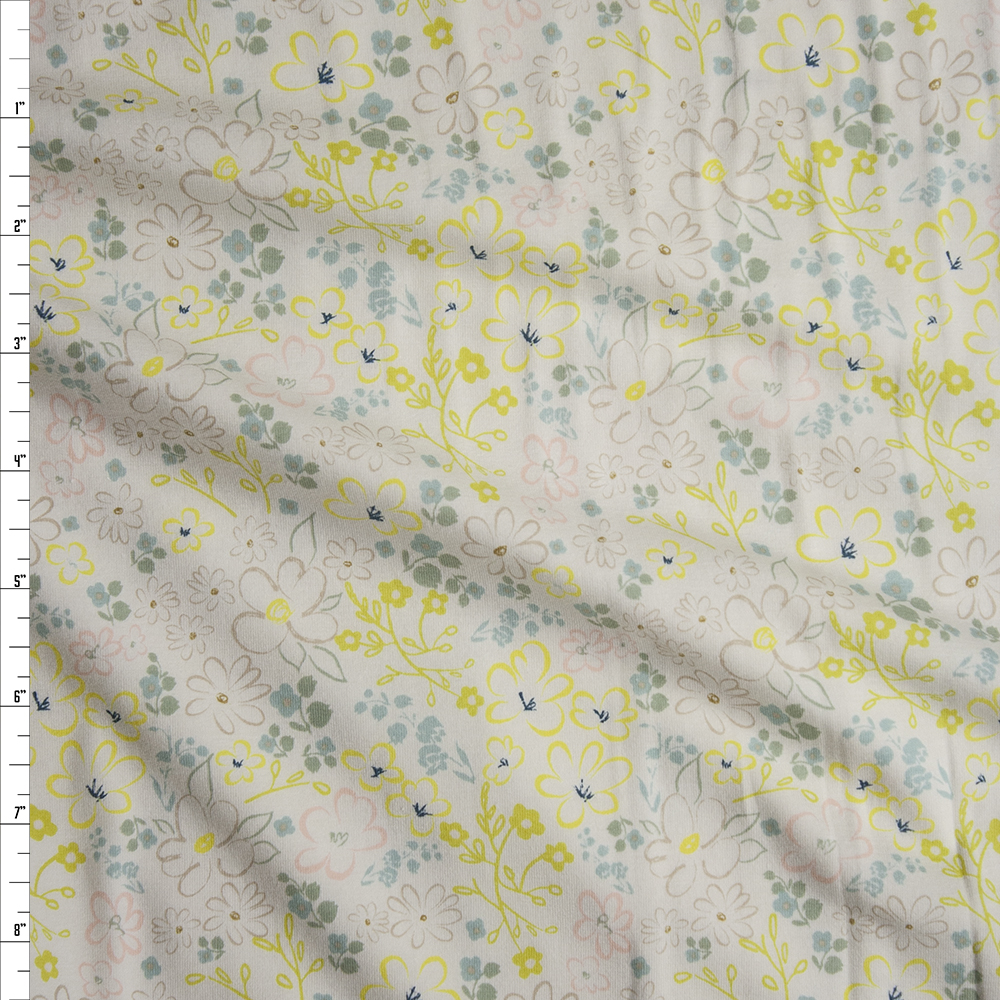 “Liten Ditsy Whisperer” Cotton Spandex Knit from Art Gallery Fabrics Fabric By The Yard