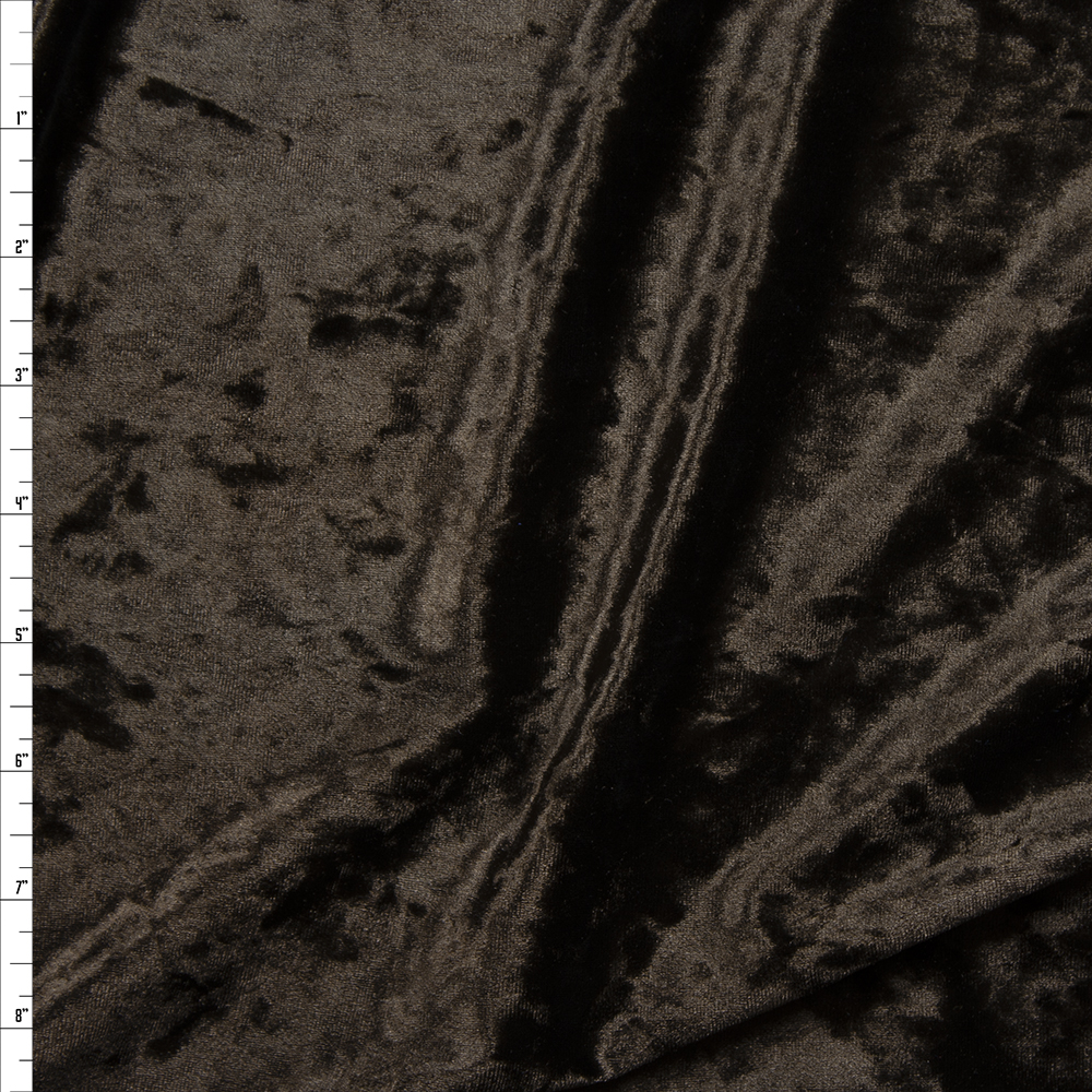 Brown Luxury Crushed Stretch Velvet Fabric By The Yard