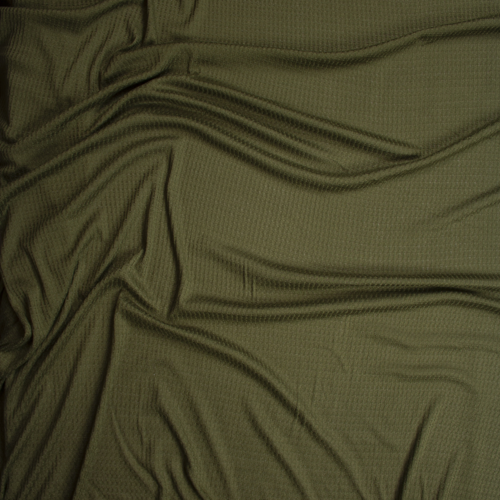 Olive Green Soft Waffle Knit Fabric By The Yard - Wide shot