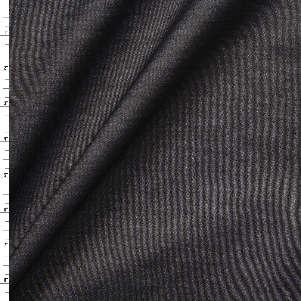 Black Designer Tencel Denim Fabric By The Yard