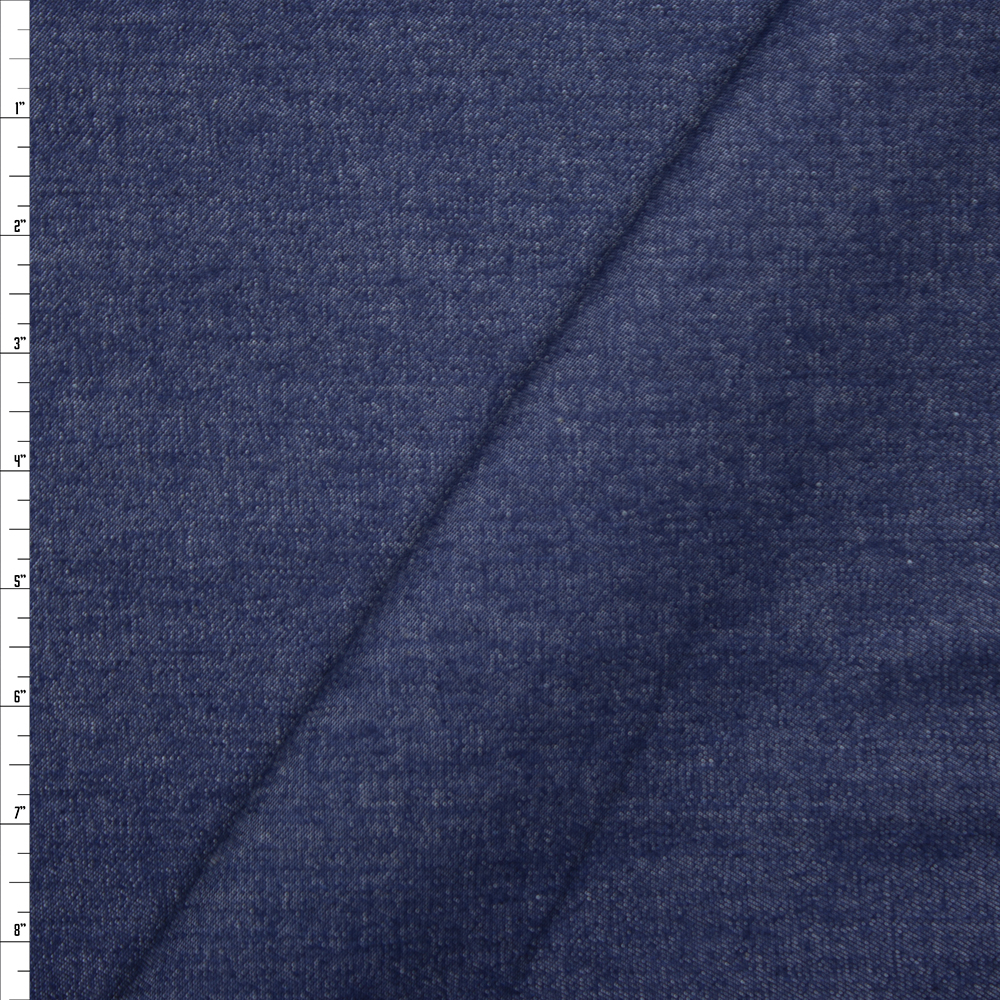 Blue Midweight Denim Fabric By The Yard