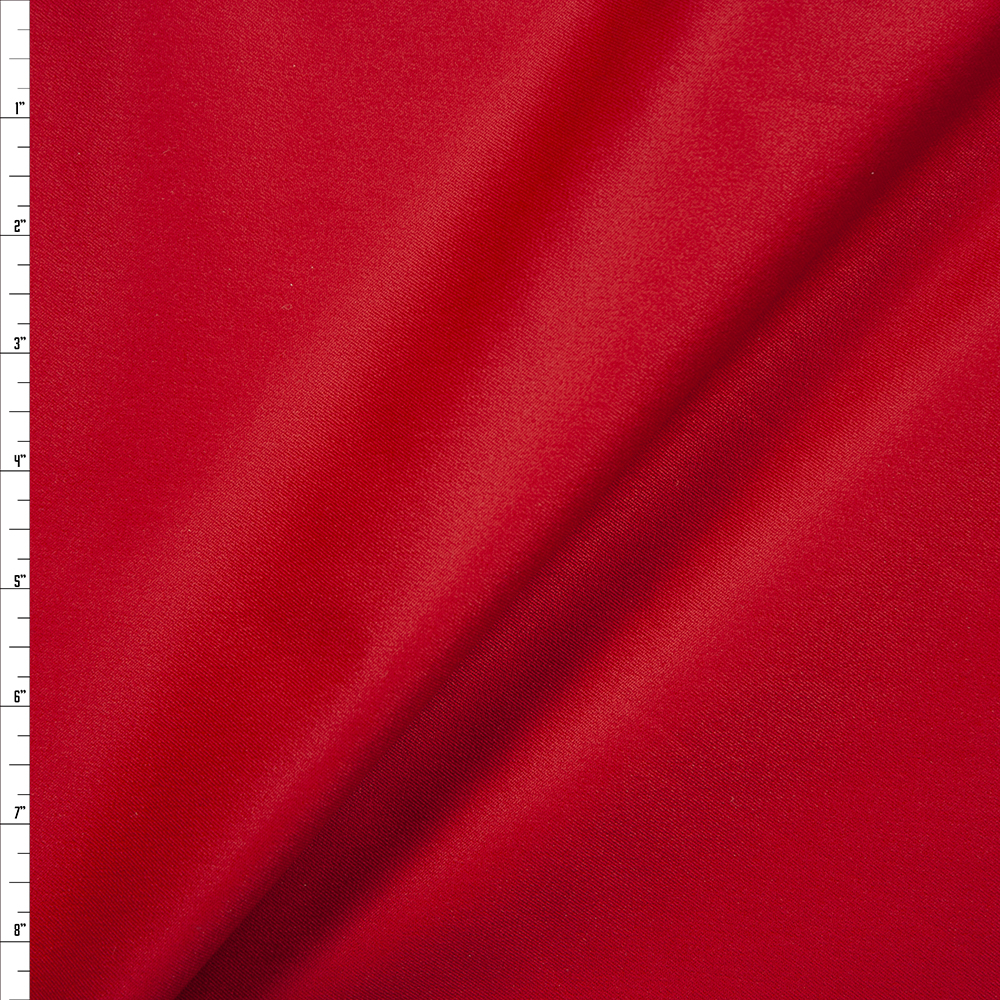 Red Midweight Stretch Twill Fabric By The Yard