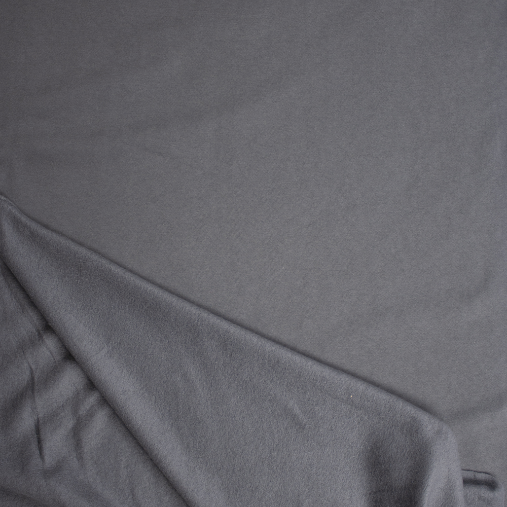 Charcoal Soft Midweight Sweatshirt Fleece Fabric By The Yard - Wide shot