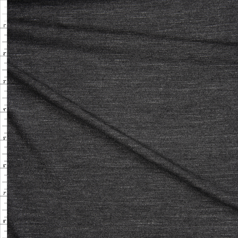 Charcoal Grey Stretch Modal Jersey Knit Fabric By The Yard