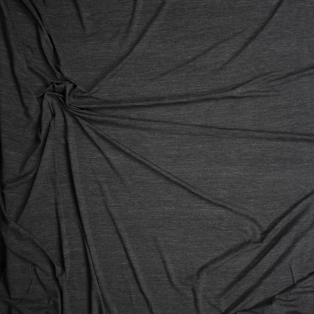 Charcoal Grey Stretch Modal Jersey Knit Fabric By The Yard - Wide shot
