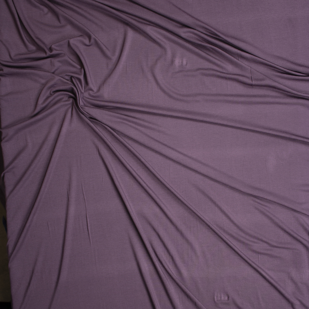 Dusty Plum Stretch Modal Jersey Knit Fabric By The Yard - Wide shot