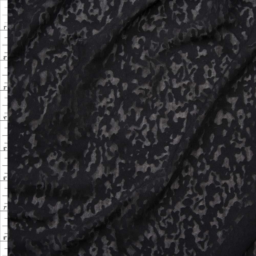 Black Burnout Jersey Knit Fabric By The Yard