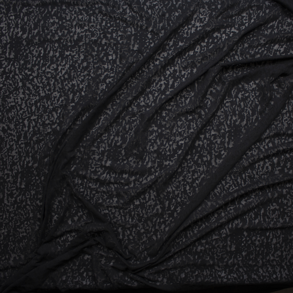 Black Burnout Jersey Knit Fabric By The Yard - Wide shot