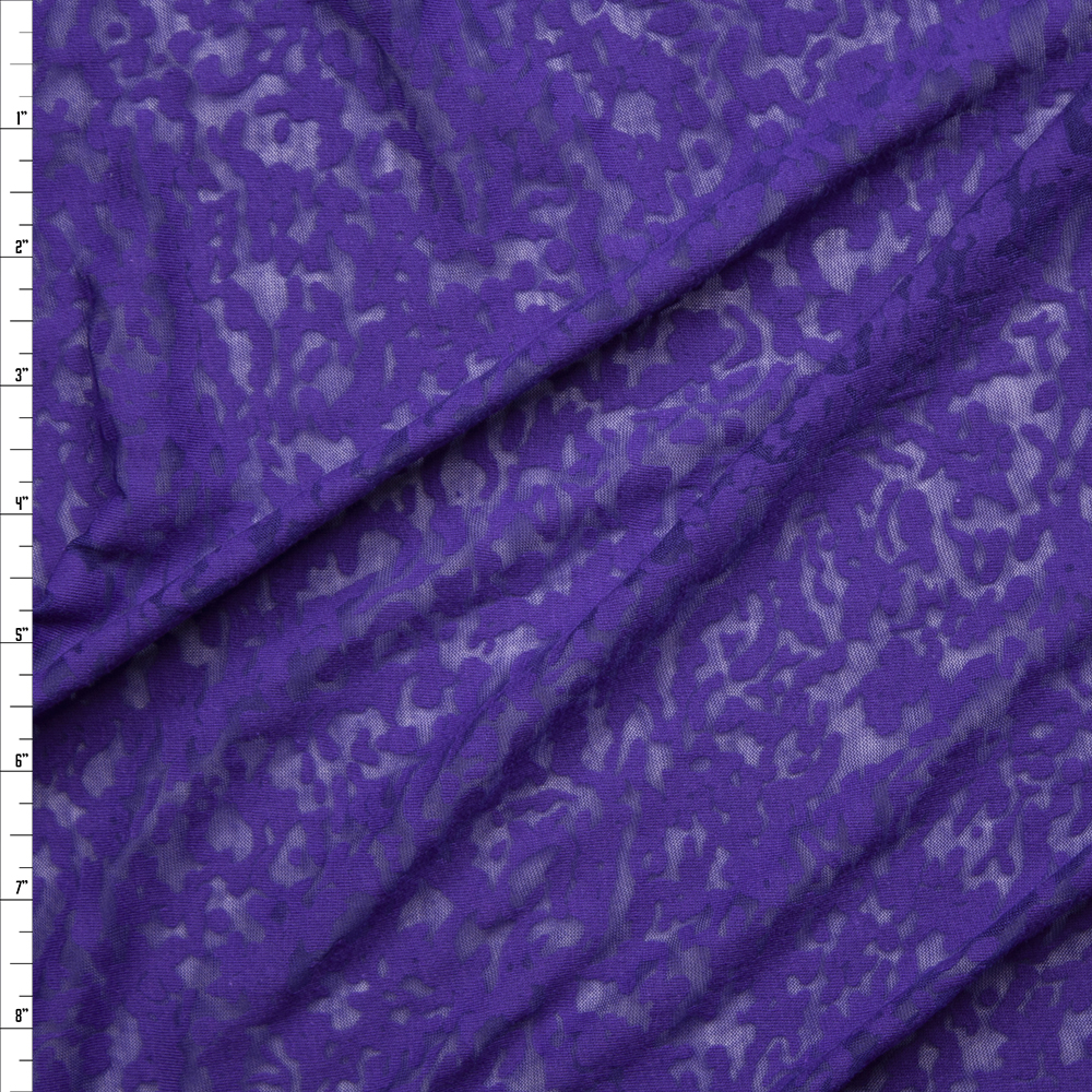 Purple Burnout Jersey Knit Fabric By The Yard